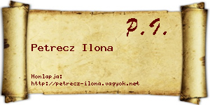 Petrecz Ilona névjegykártya