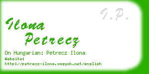 ilona petrecz business card